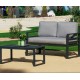 Tuinmeubelen Piave-7 Aluminium Antraciet en donkergrijze stoffen 4 plaatsen Hevea