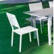Guarda-sol para móveis de jardim com mesa extensível HPL130-180 Palma Alumínio Branco e 6 Cadeiras Hevea