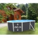 Oberirdischer Pool TOI Magnum oval 550x366xH132 Anthrazit mit Sicherheitsleiter