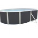 Oberirdischer Pool TOI Magnum oval 550x366xH132 Anthrazit mit Sicherheitsleiter