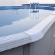 Oberirdischer Pool TOI Magnum oval 550x366xH132 Anthrazit mit Sicherheitsleiter