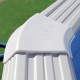 Oberirdischer Pool TOI Magnum oval 550x366xH132 Anthrazit mit Sicherheitsleiter