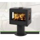 Trocador de Calor Redondo a Lenha NovaStove Cube 8kW 3 Lados Vidrados com Suporte