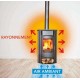 Round Wood Stove Heat Exchanger NovaStove Cube 8kW 3 Sides Glazed with support