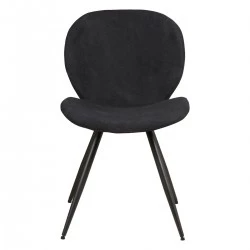 Set di 2 sedie da pranzo Ania Base in tessuto nero metallo nero VeryForma