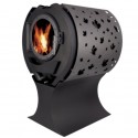 Houtkachel Warmtewisselaar NovaStove Cube 8kW 3 zijden geglazuurd met ondersteuning