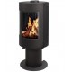 Trocador de calor redondo a lenha France Turbo Maura 7kW com suporte