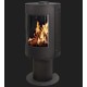 Trocador de calor redondo a lenha France Turbo Maura 7kW com suporte