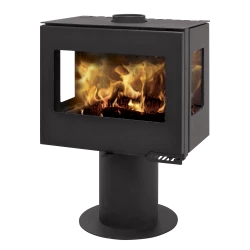 Estufa de leña Intercambiador de calor Francia Turbo Lorena 8kW ventanas triples