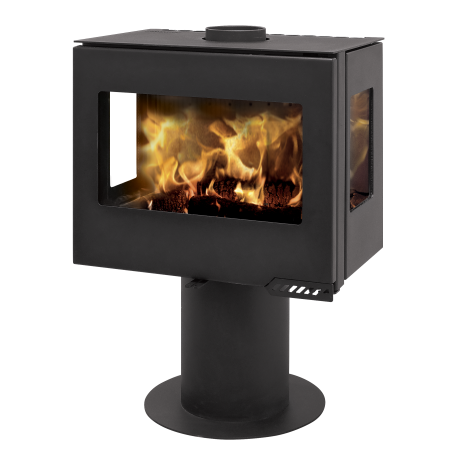 Estufa de leña Intercambiador de calor Francia Turbo Lorena 8kW ventanas triples