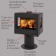 Estufa de leña Intercambiador de calor Francia Turbo Lorena 8kW ventanas triples